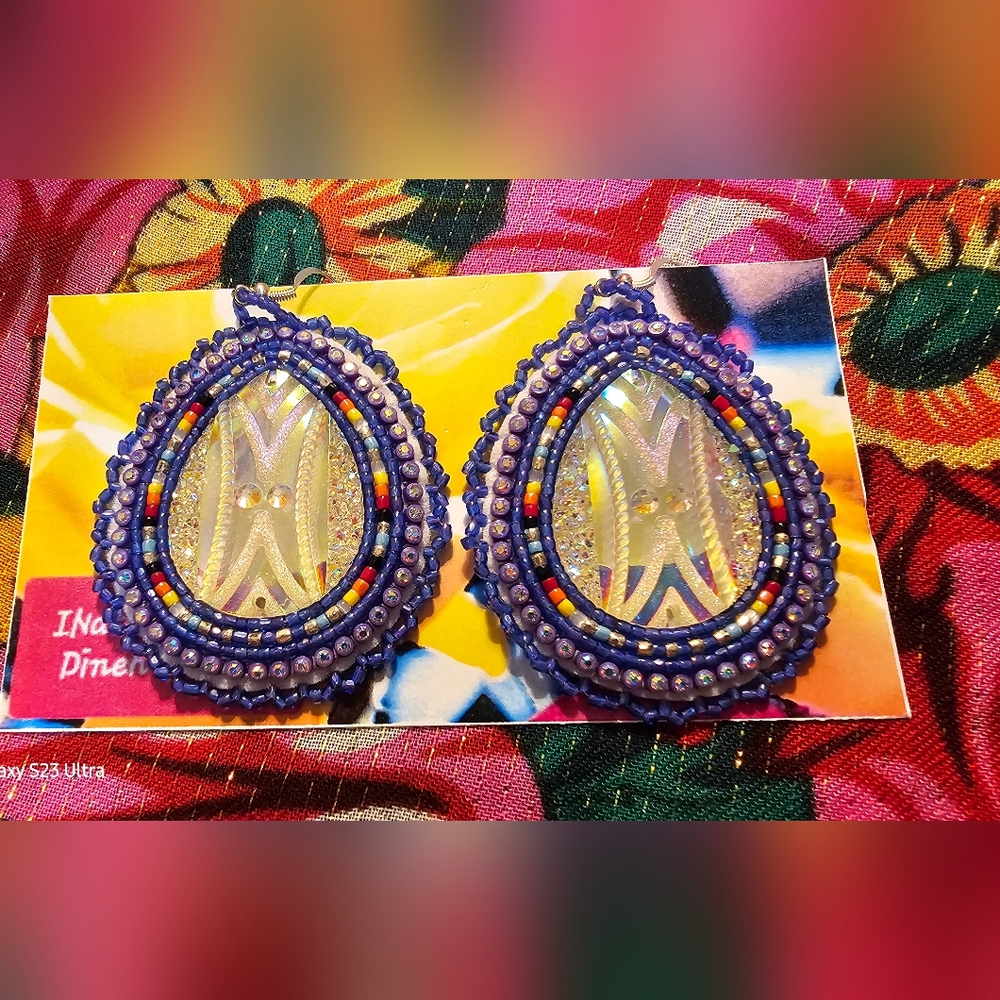 Native American Beaded Powwow Earrings.
